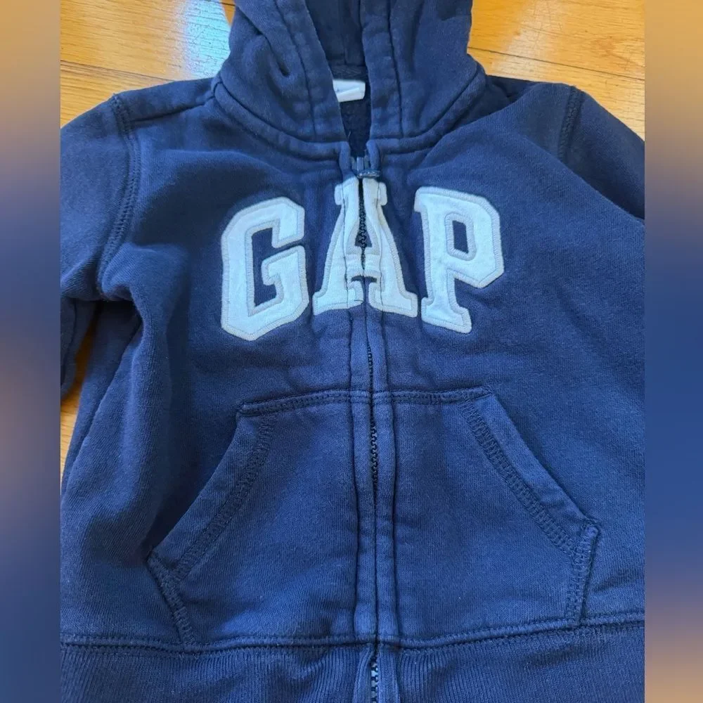 Gap Fuzzy Lined Sweatshirt 12-18m blue